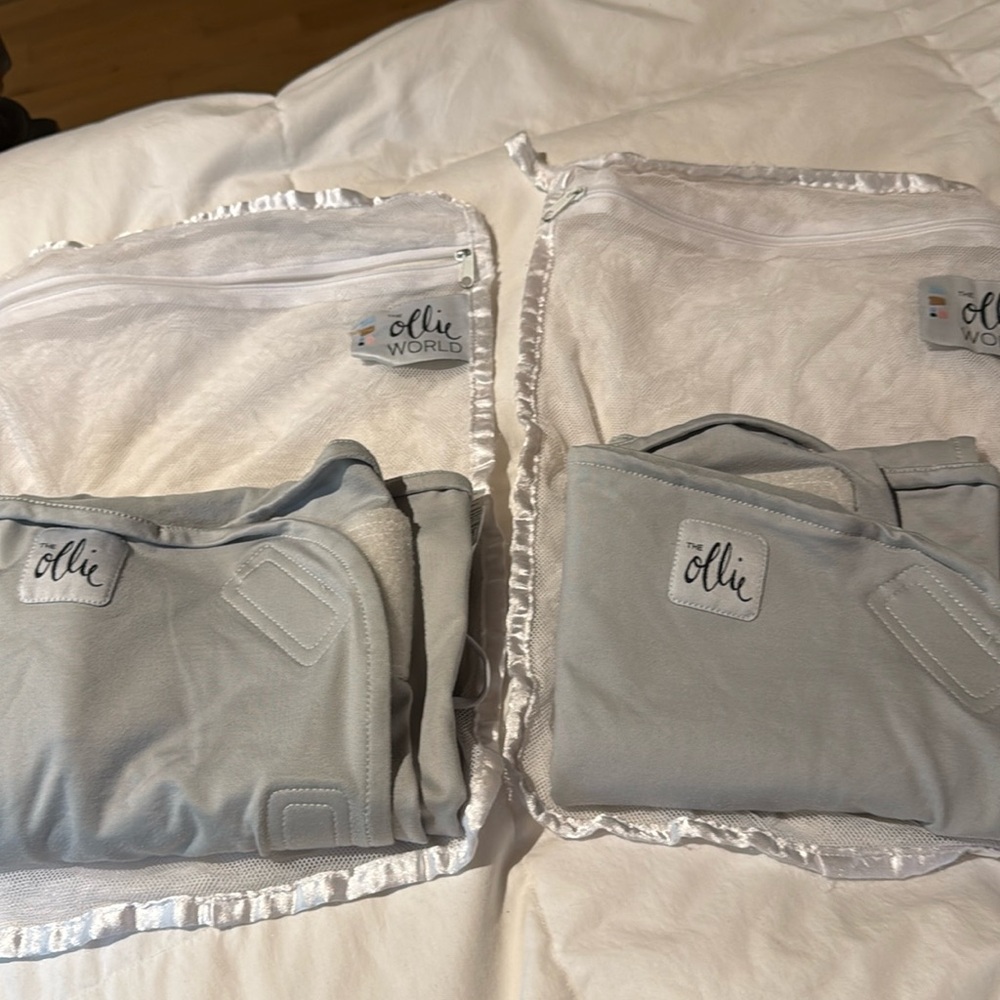 Set of 2 Ollie World Baby Swaddle in Gray
